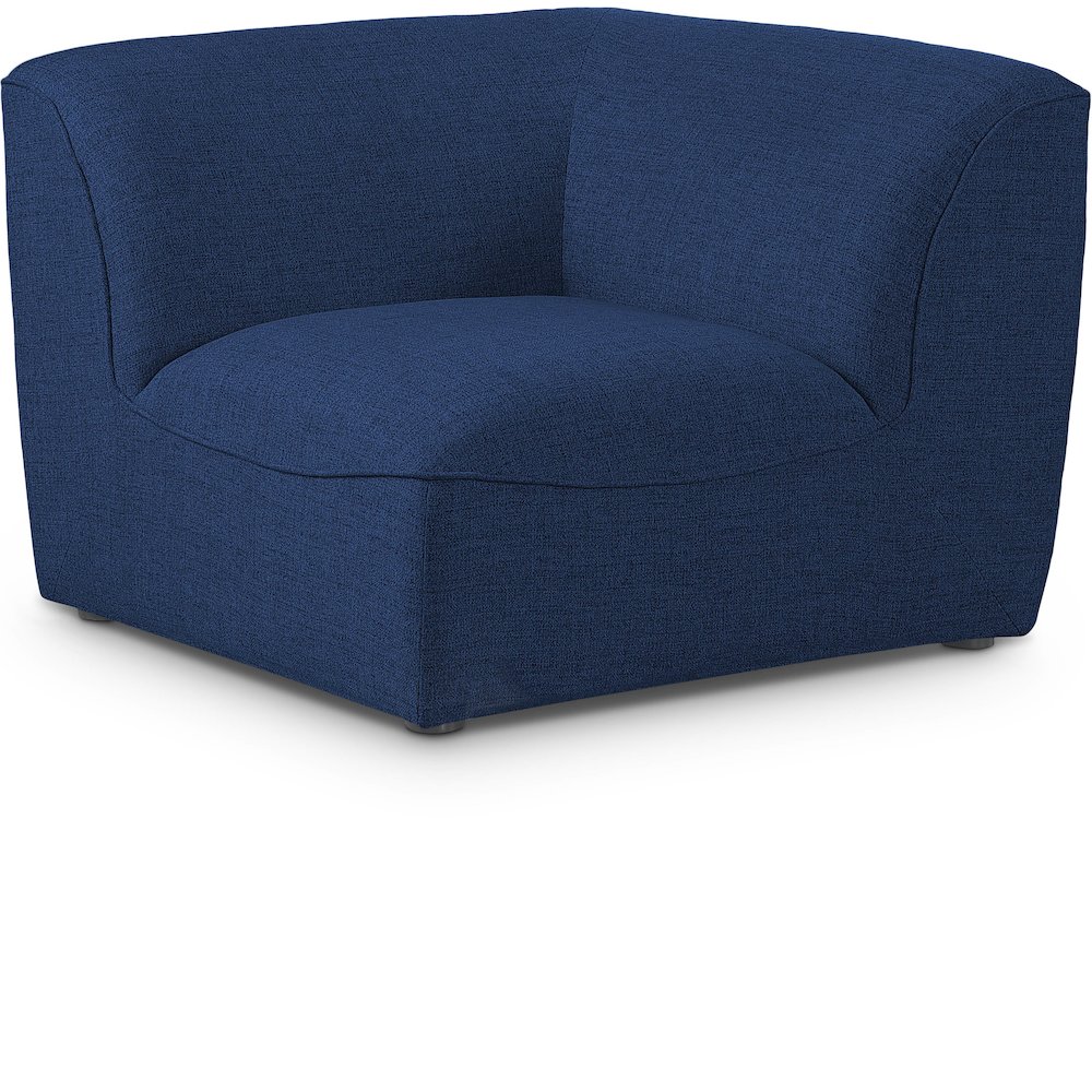 Miramar Navy Durable Linen Textured Corner. Picture 1