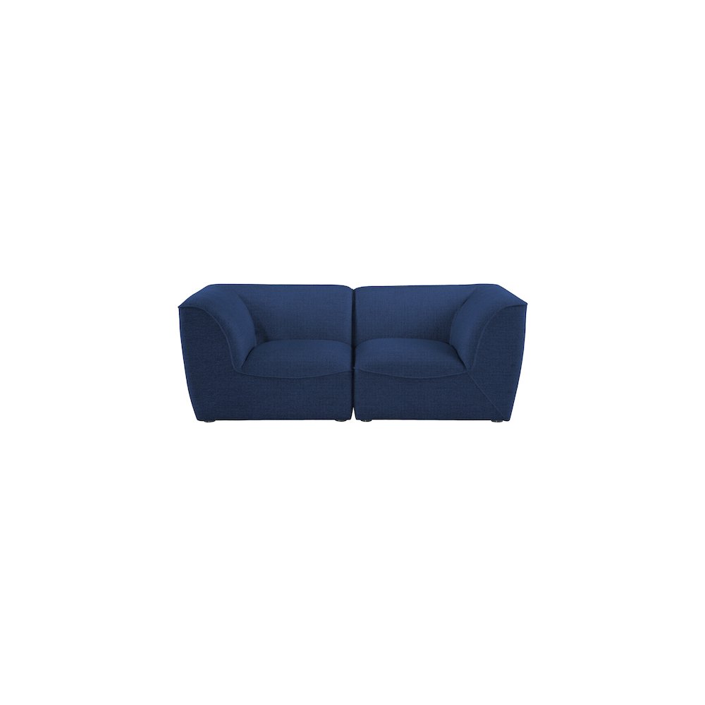 Miramar Navy Durable Linen Textured Modular Sofa. Picture 3