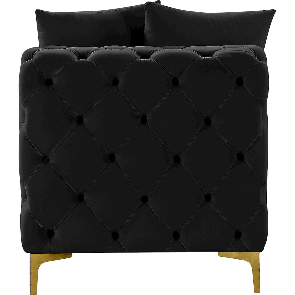 Tremblay Black Velvet Armless Chair. Picture 10