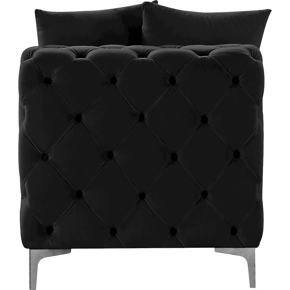 Tremblay Black Velvet Armless Chair. Picture 11