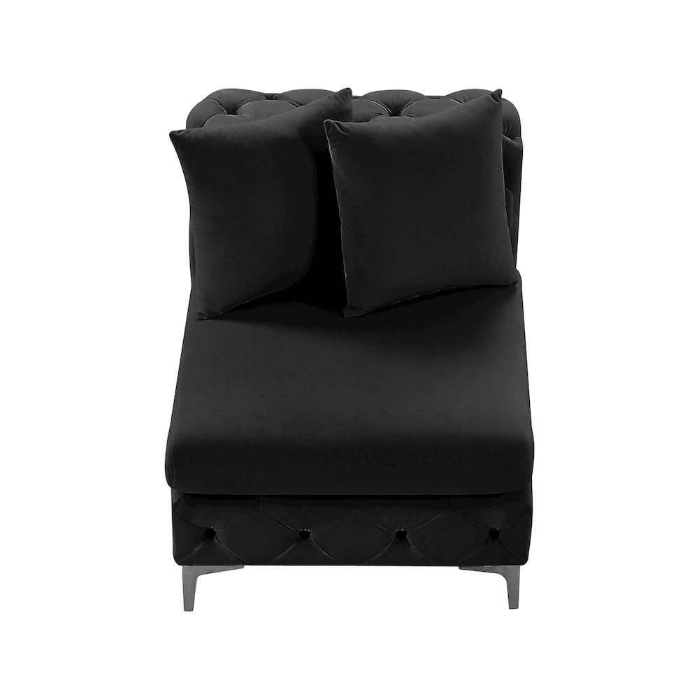 Tremblay Black Velvet Armless Chair. Picture 7