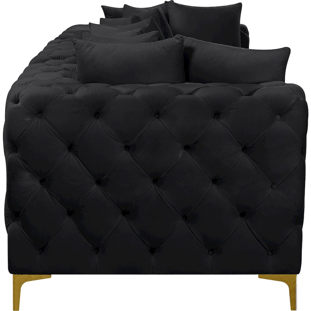 Tremblay Black Velvet Modular Sofa. Picture 12