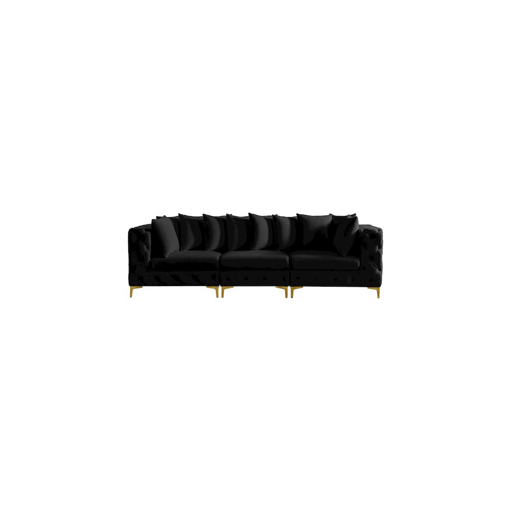 Tremblay Black Velvet Modular Sofa. Picture 4