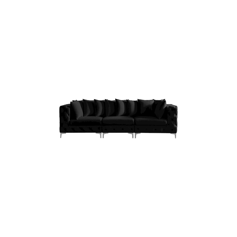 Tremblay Black Velvet Modular Sofa. Picture 5