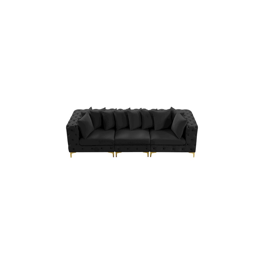 Tremblay Black Velvet Modular Sofa. Picture 6