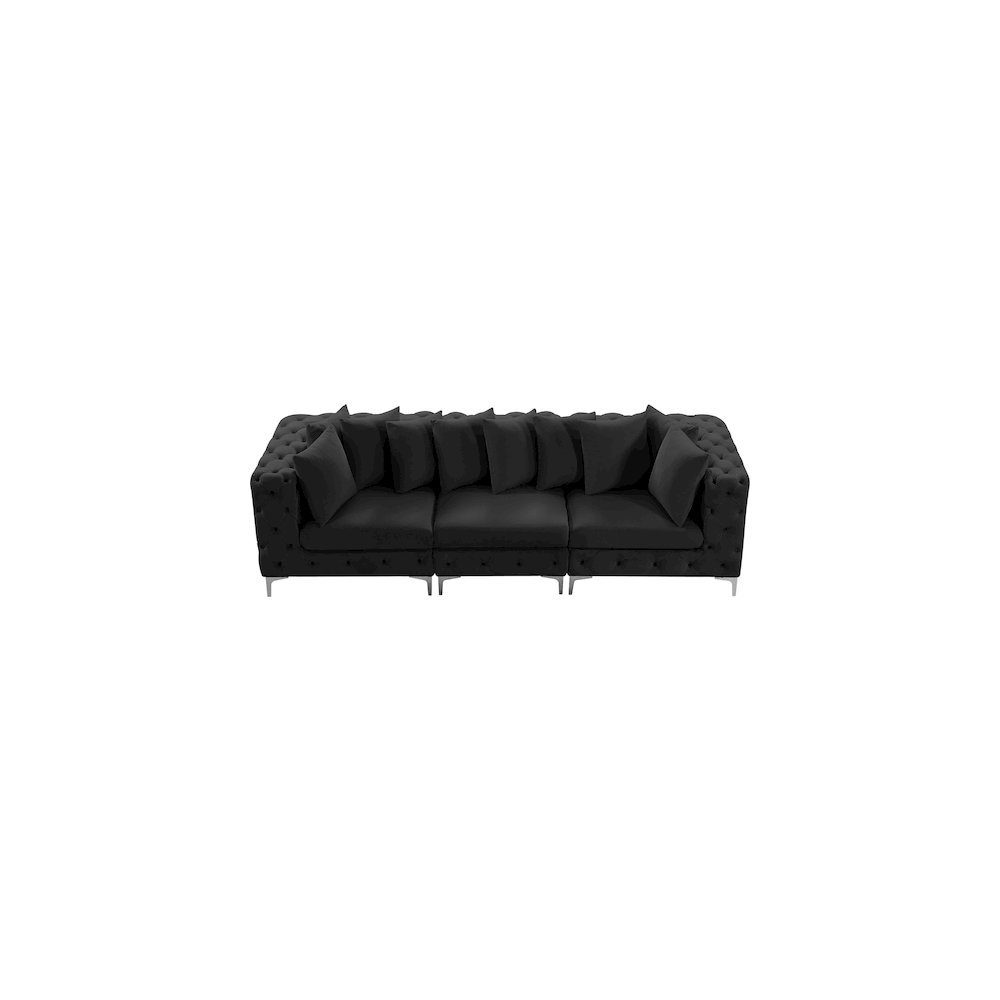 Tremblay Black Velvet Modular Sofa. Picture 7