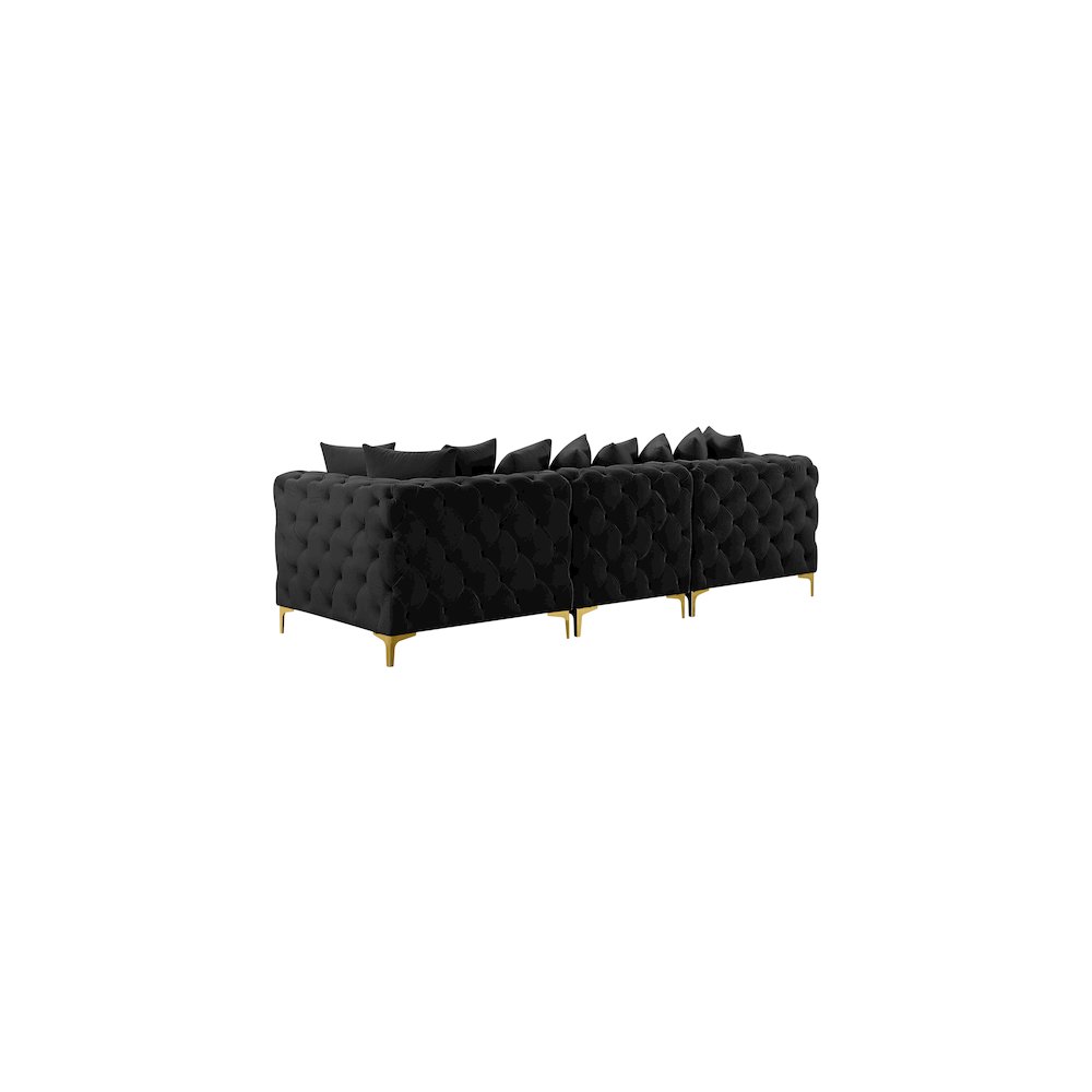 Tremblay Black Velvet Modular Sofa. Picture 8