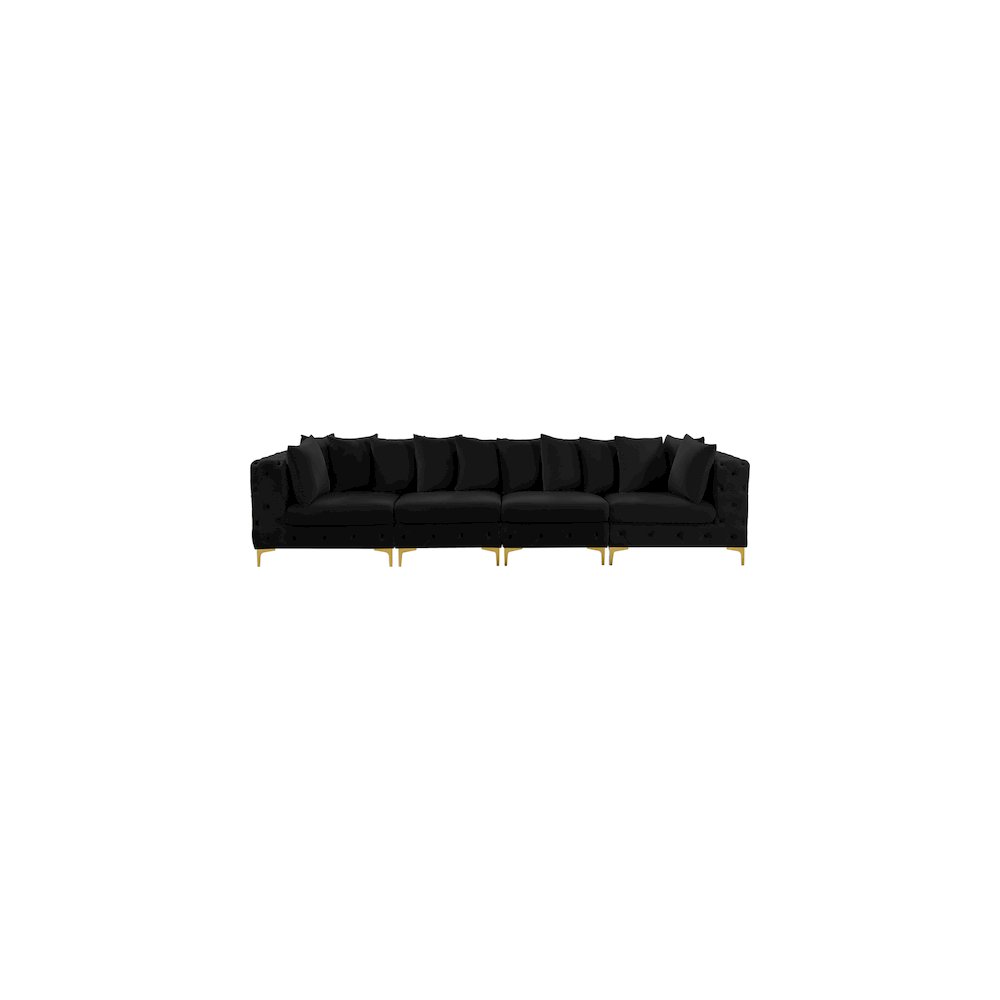 Tremblay Black Velvet Modular Sofa. Picture 4