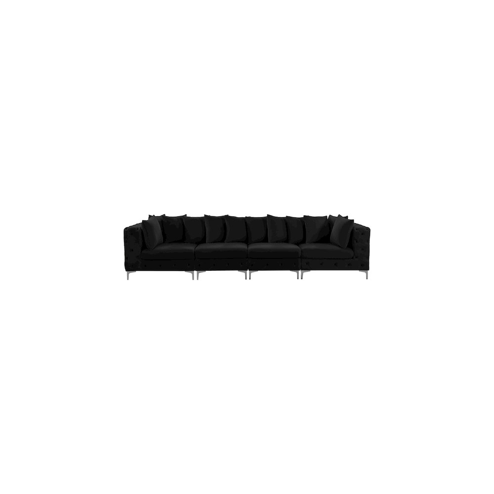 Tremblay Black Velvet Modular Sofa. Picture 5