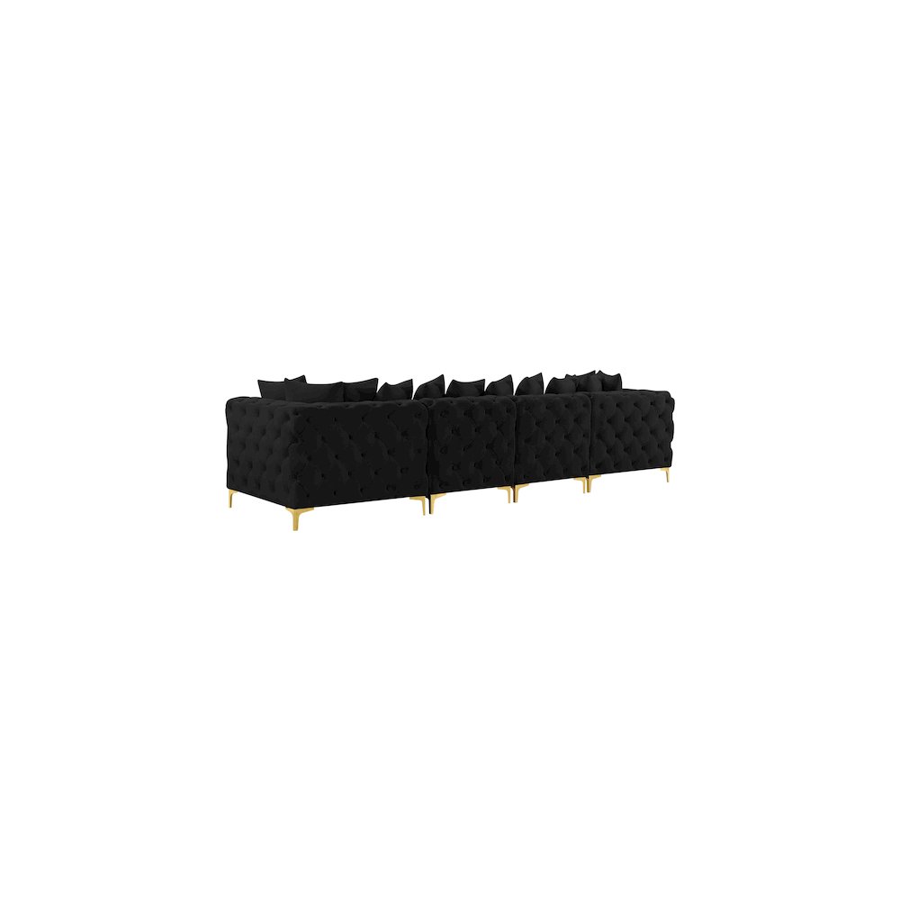 Tremblay Black Velvet Modular Sofa. Picture 6