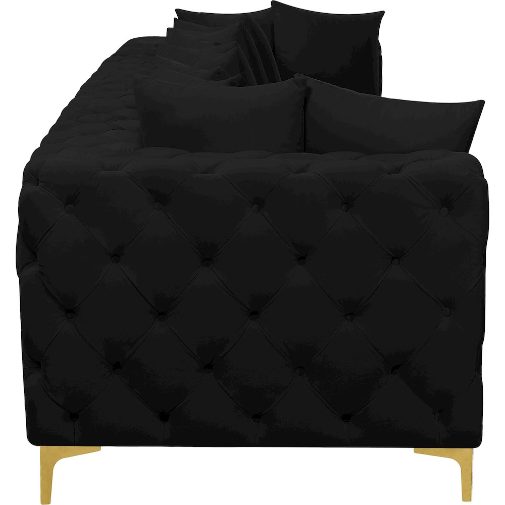 Tremblay Black Velvet Modular Sofa. Picture 8