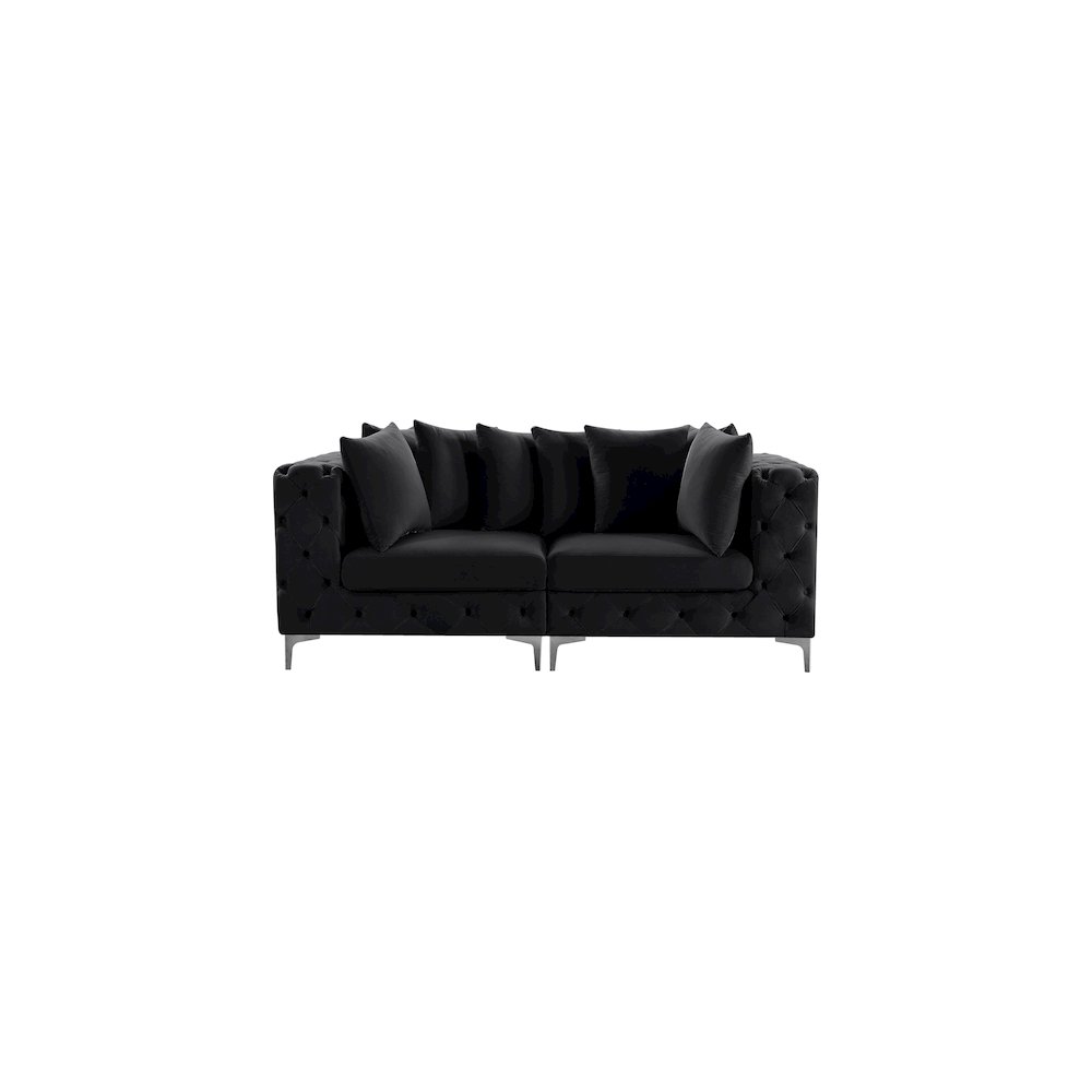 Tremblay Black Velvet Modular Sofa. Picture 5