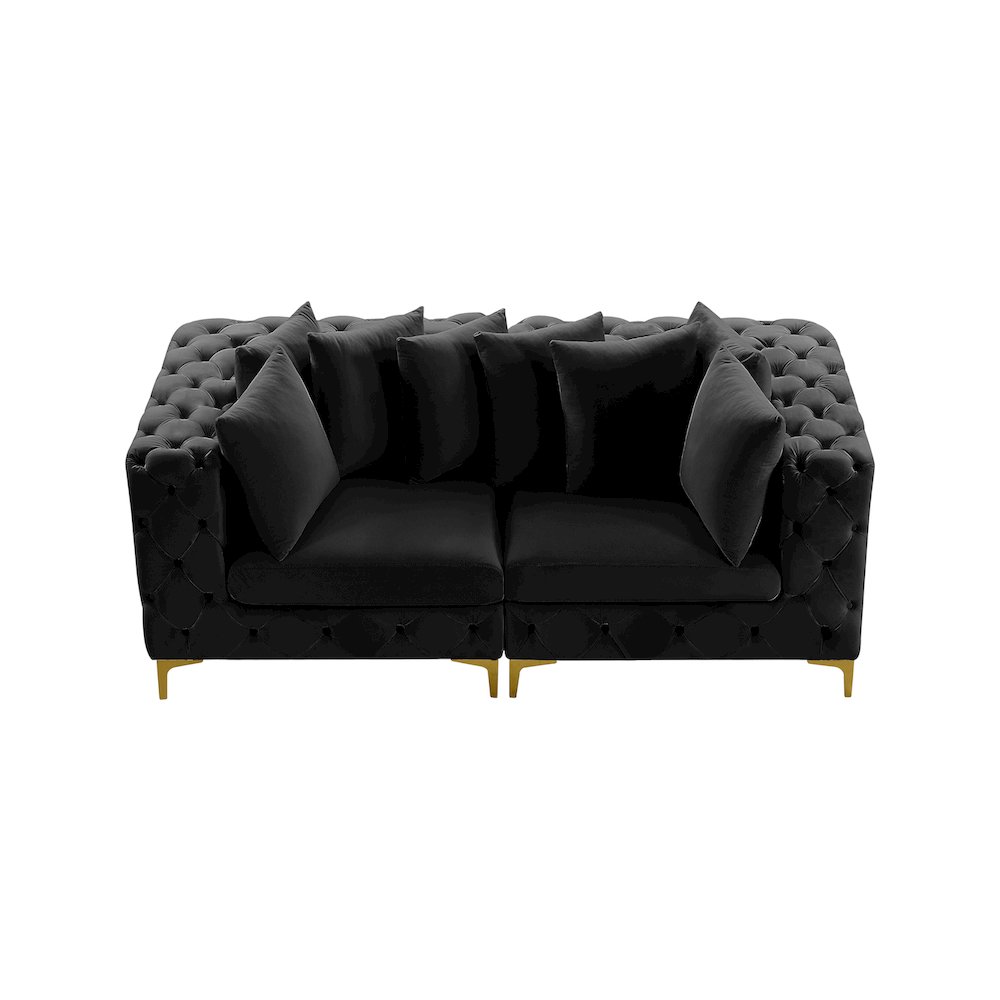 Tremblay Black Velvet Modular Sofa. Picture 6