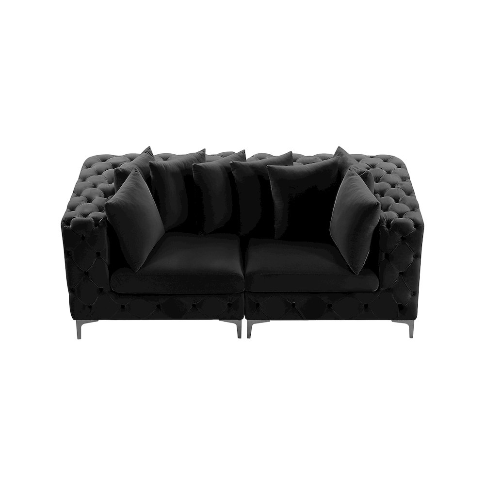 Tremblay Black Velvet Modular Sofa. Picture 7