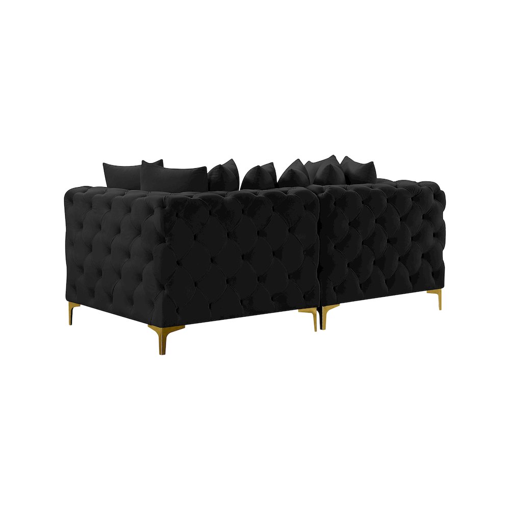 Tremblay Black Velvet Modular Sofa. Picture 8