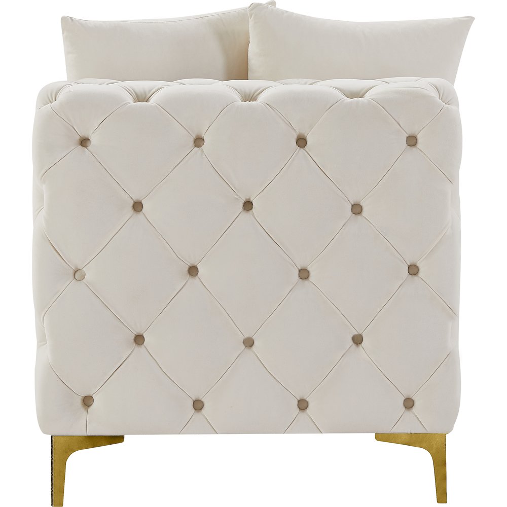 Tremblay Cream Velvet Armless Chair. Picture 10