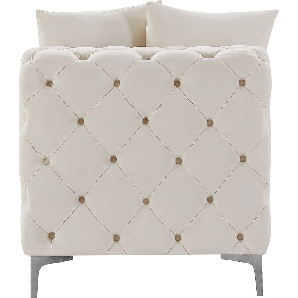 Tremblay Cream Velvet Armless Chair. Picture 11