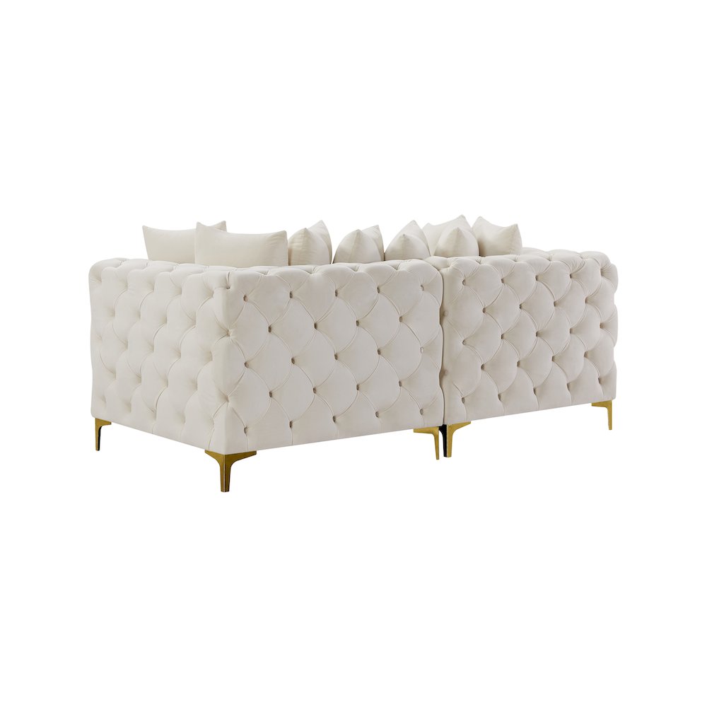 Tremblay Cream Velvet Modular Sofa. Picture 8