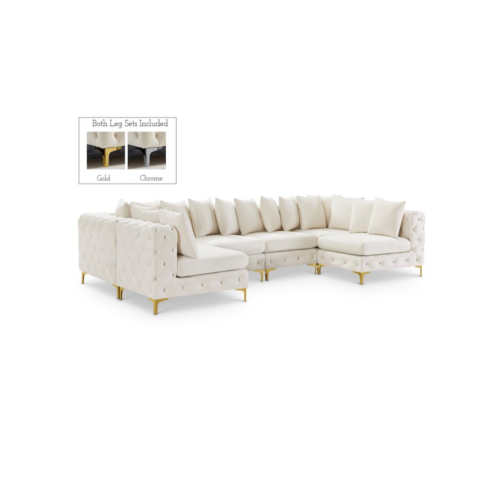 Tremblay Cream Velvet Modular Sectional. Picture 1
