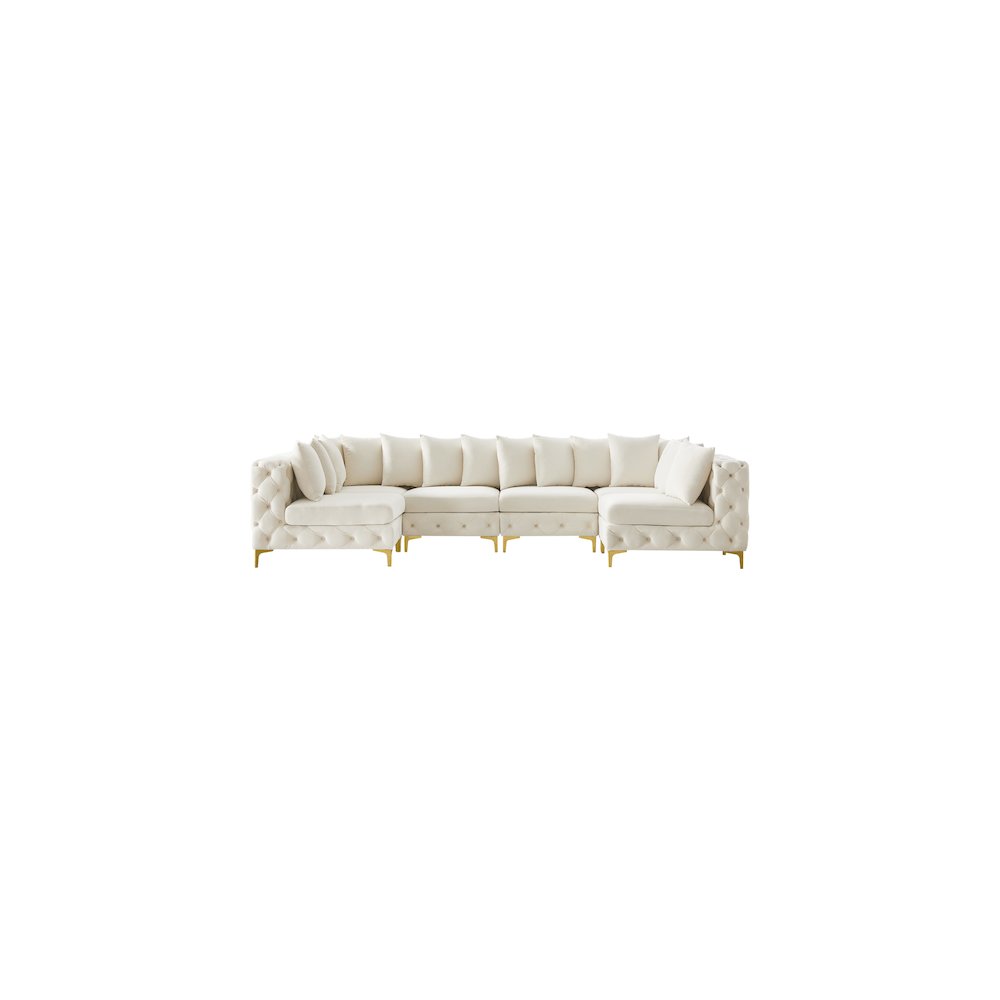 Tremblay Cream Velvet Modular Sectional. Picture 4