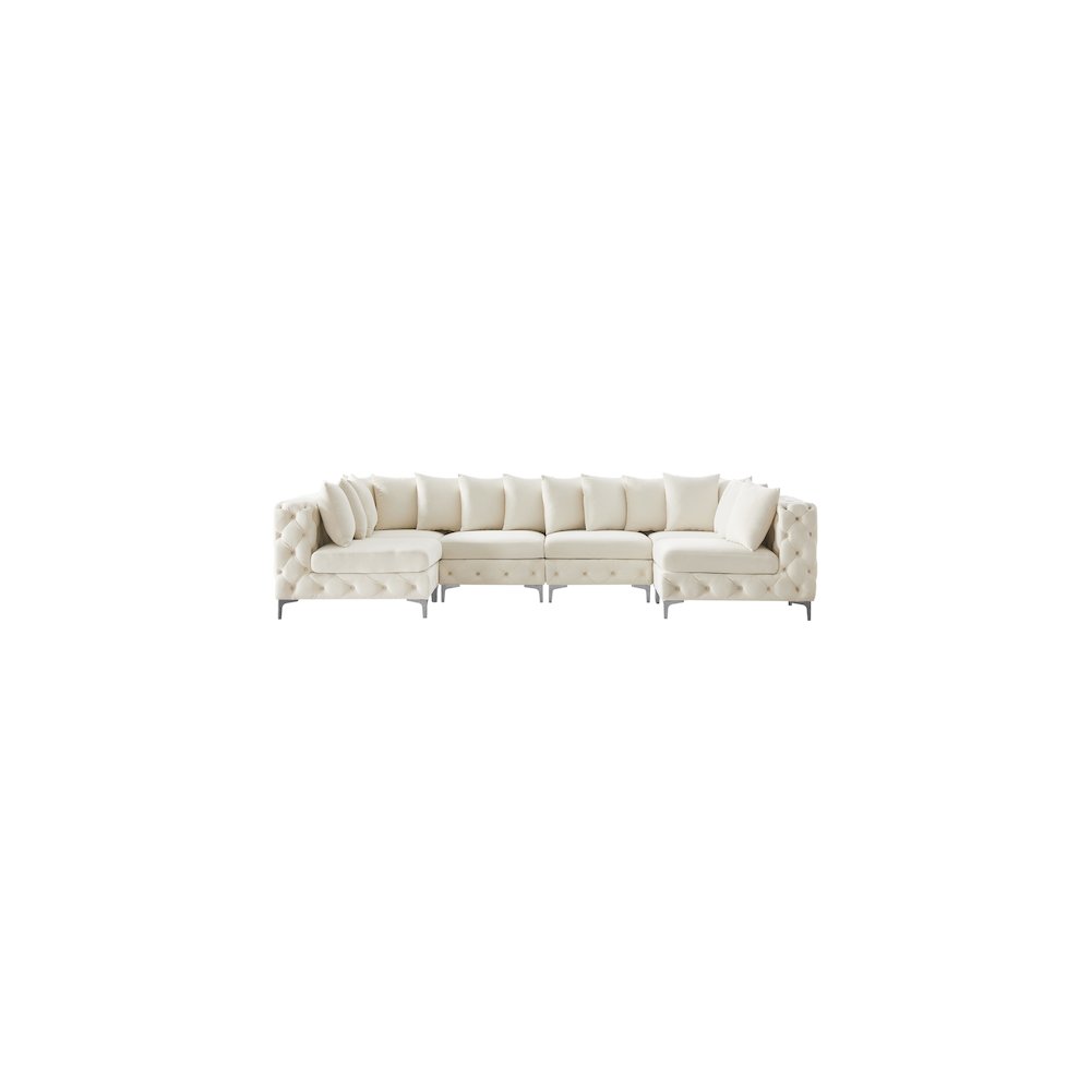 Tremblay Cream Velvet Modular Sectional. Picture 5