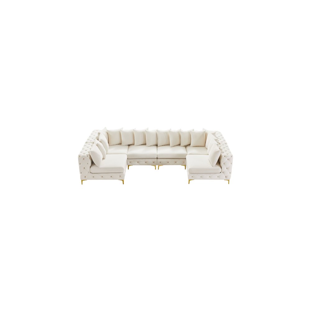 Tremblay Cream Velvet Modular Sectional. Picture 6