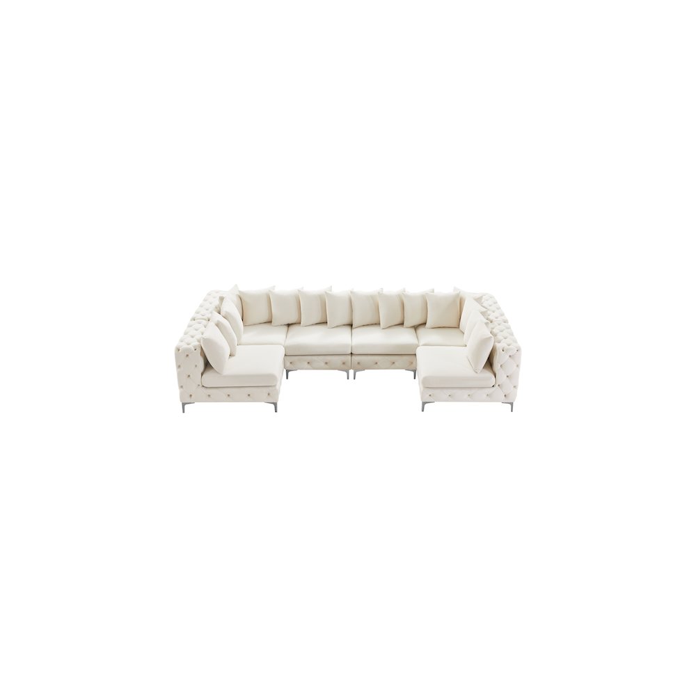 Tremblay Cream Velvet Modular Sectional. Picture 7