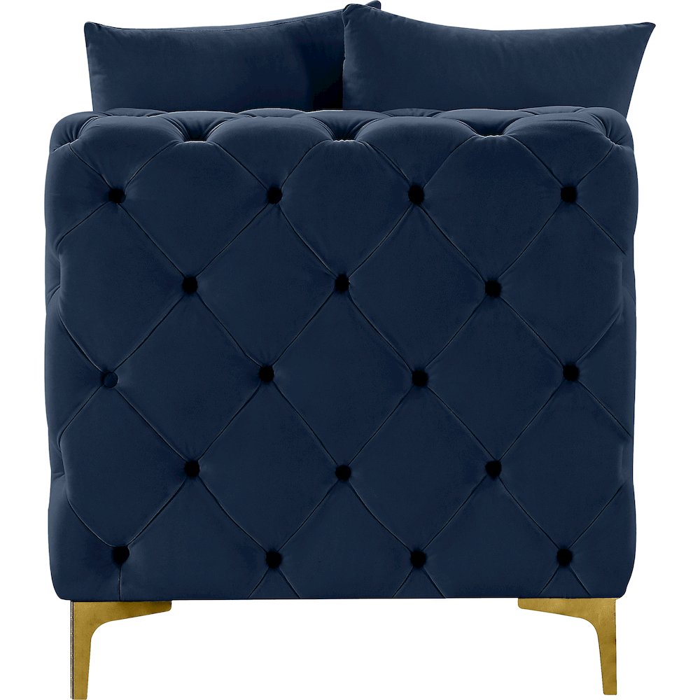 Tremblay Navy Velvet Armless Chair. Picture 10