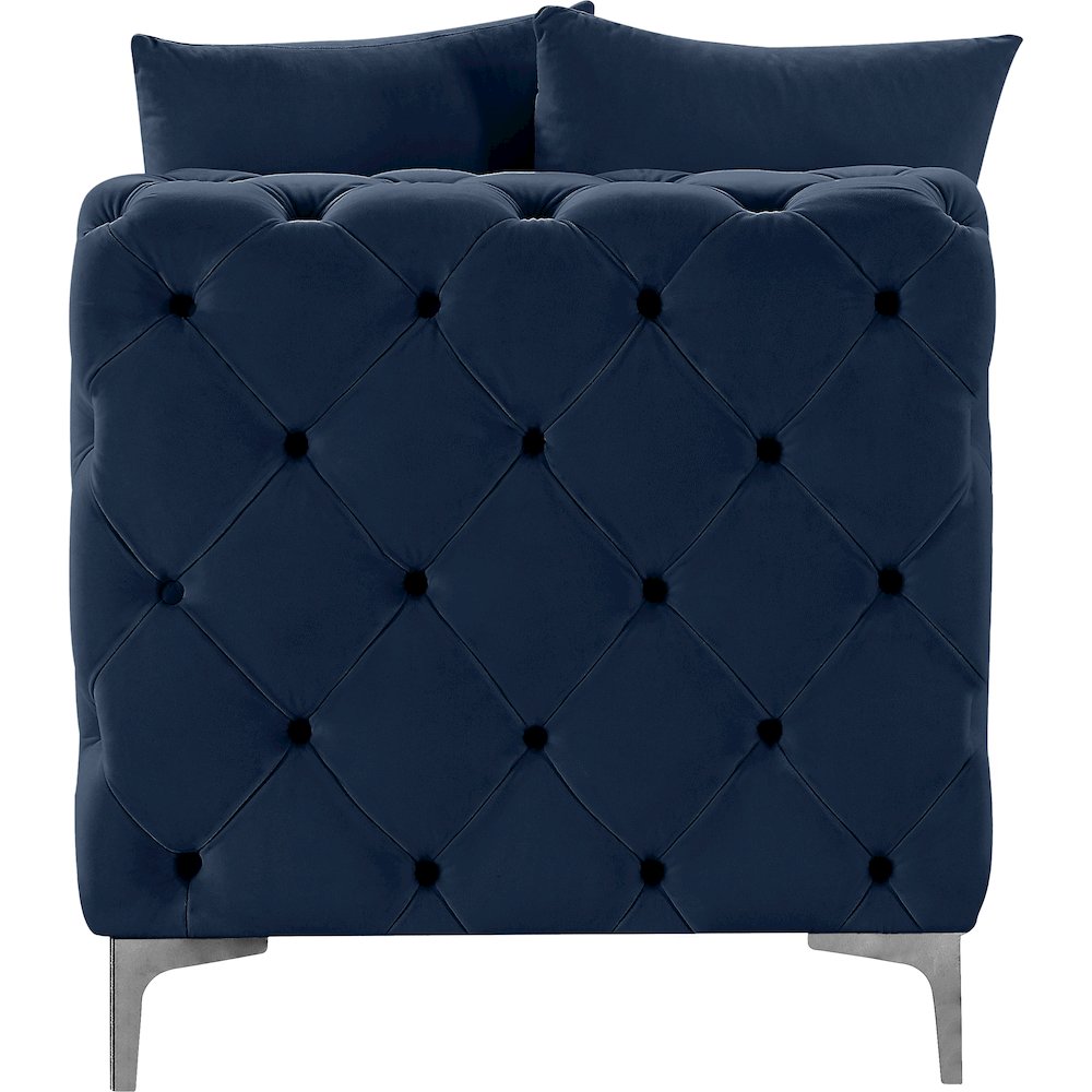 Tremblay Navy Velvet Armless Chair. Picture 11