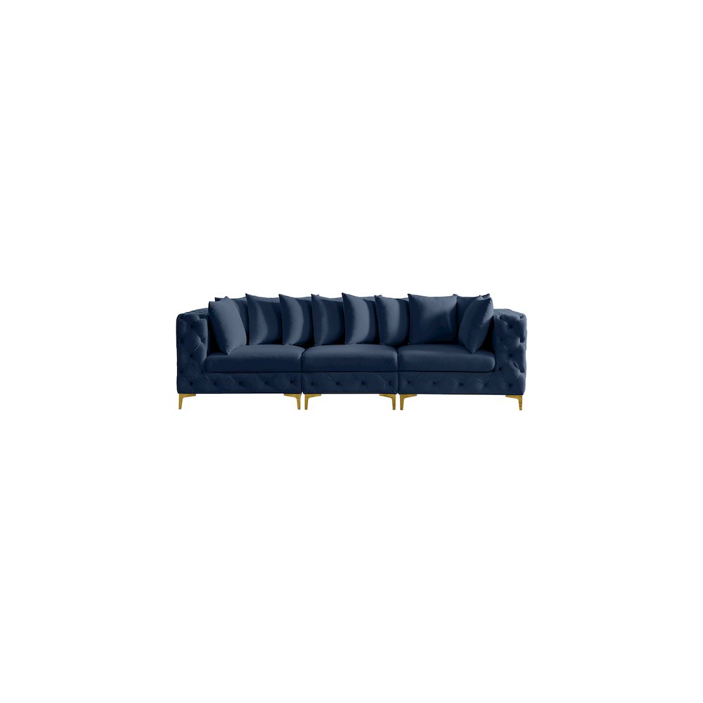 Tremblay Navy Velvet Modular Sofa. Picture 4