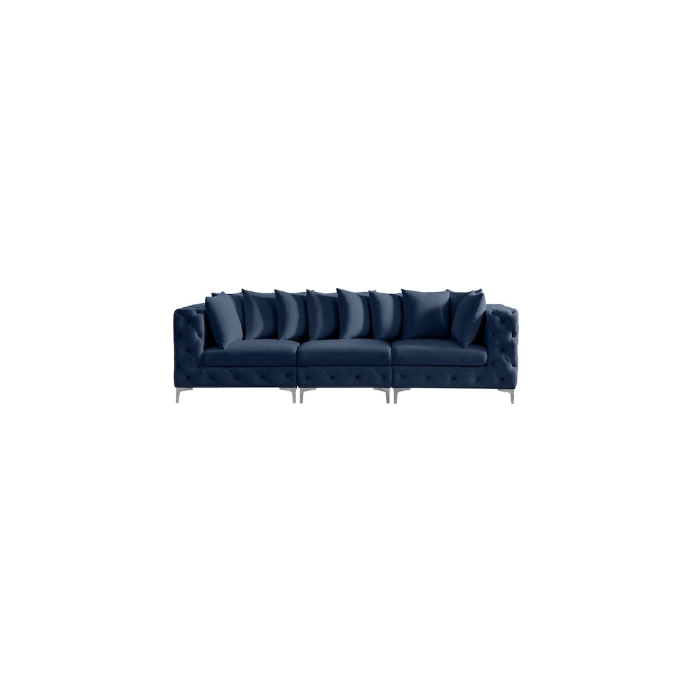 Tremblay Navy Velvet Modular Sofa. Picture 5
