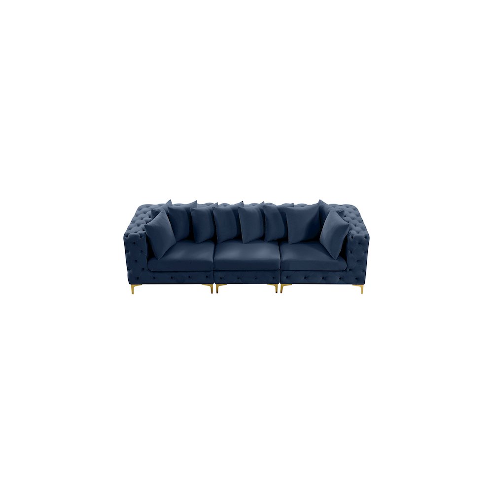 Tremblay Navy Velvet Modular Sofa. Picture 6