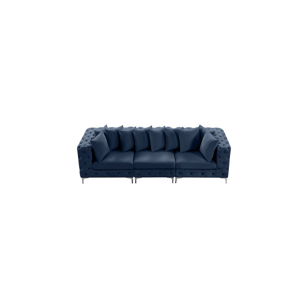 Tremblay Navy Velvet Modular Sofa. Picture 7