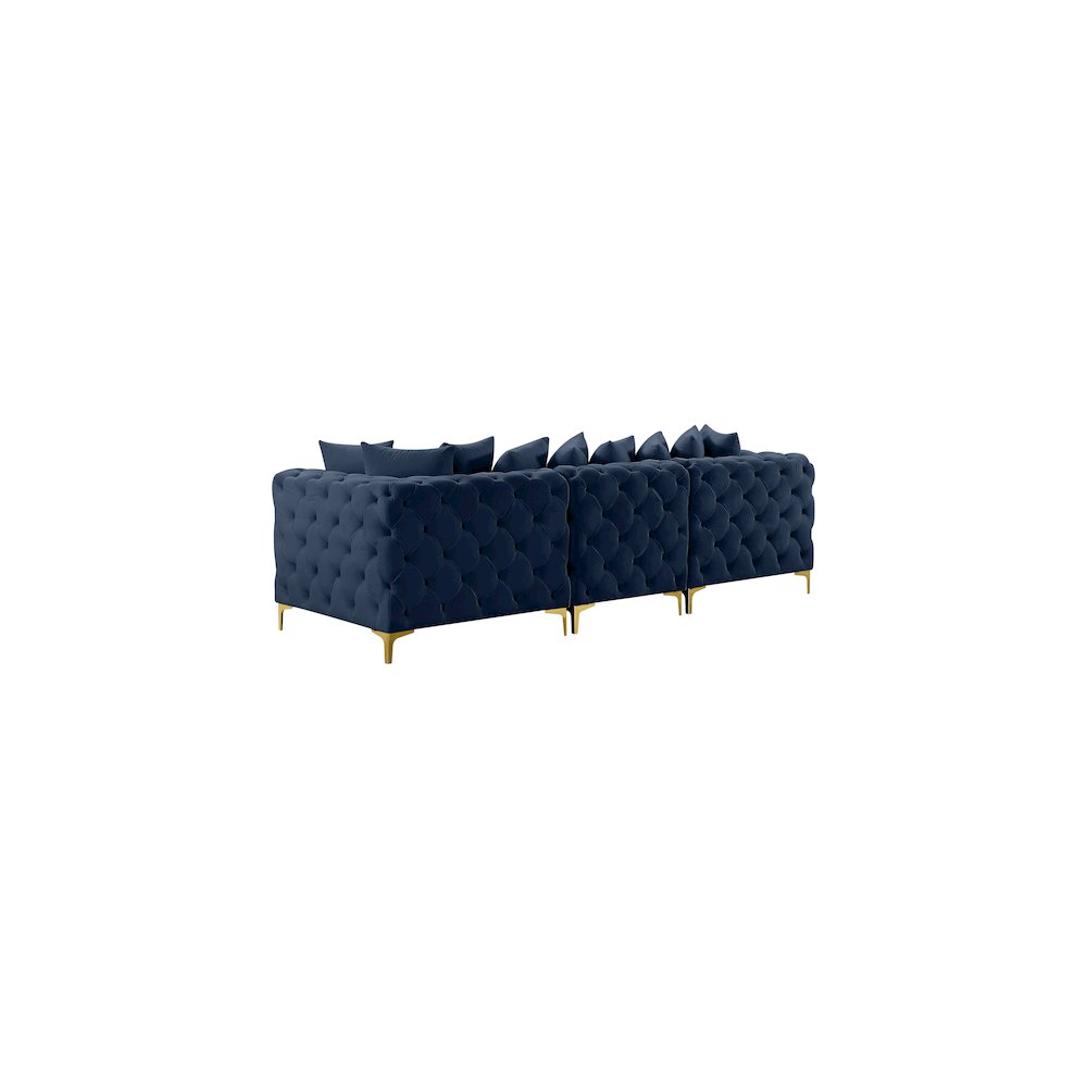 Tremblay Navy Velvet Modular Sofa. Picture 8