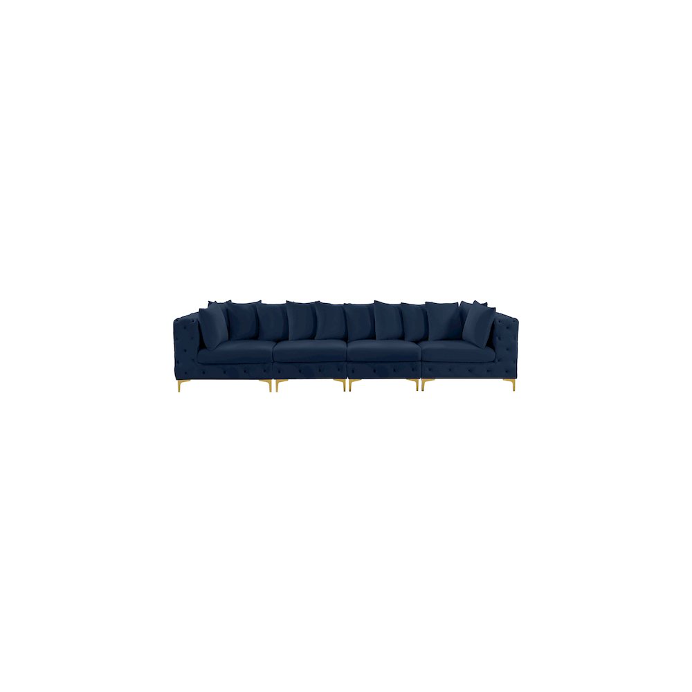Tremblay Navy Velvet Modular Sofa. Picture 4