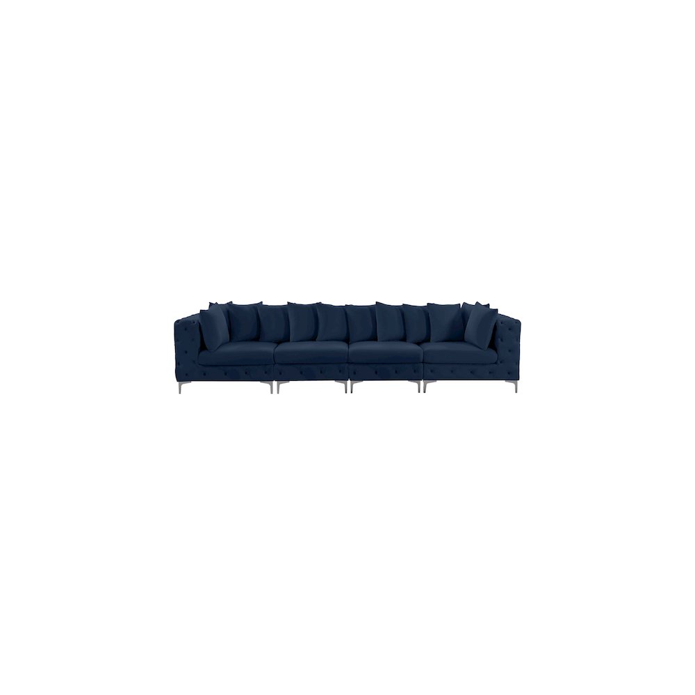 Tremblay Navy Velvet Modular Sofa. Picture 5