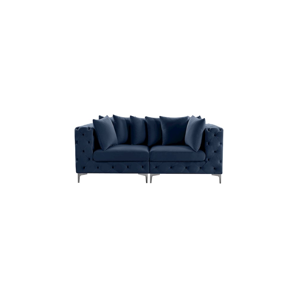 Tremblay Navy Velvet Modular Sofa. Picture 5