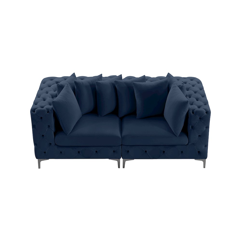 Tremblay Navy Velvet Modular Sofa. Picture 7