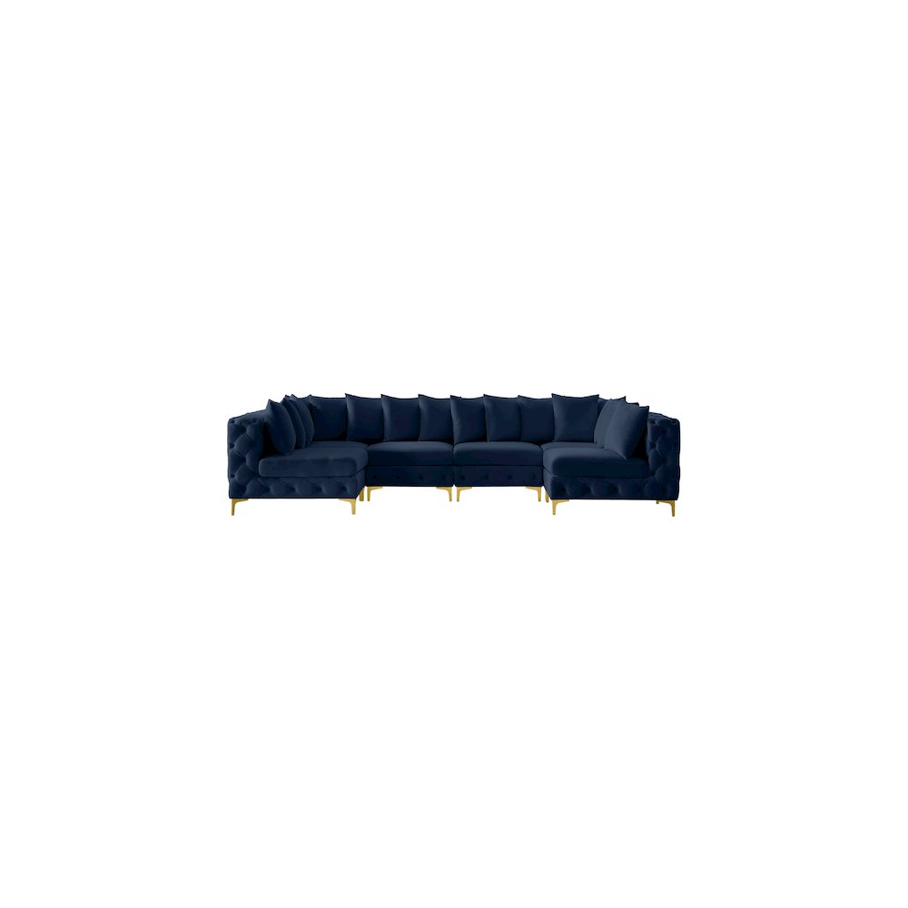 Tremblay Navy Velvet Modular Sectional. Picture 4