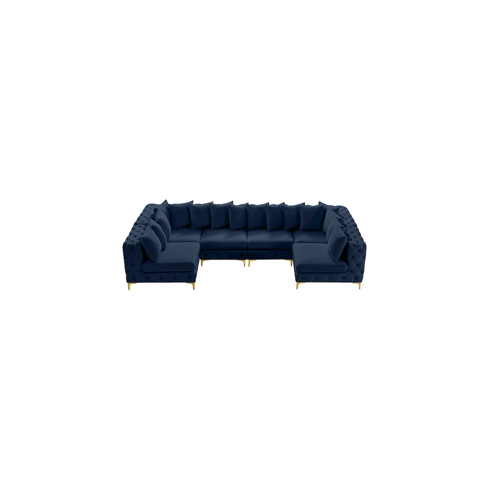 Tremblay Navy Velvet Modular Sectional. Picture 6