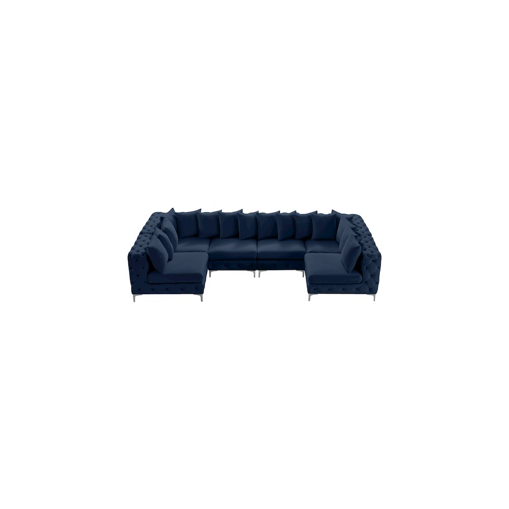 Tremblay Navy Velvet Modular Sectional. Picture 7