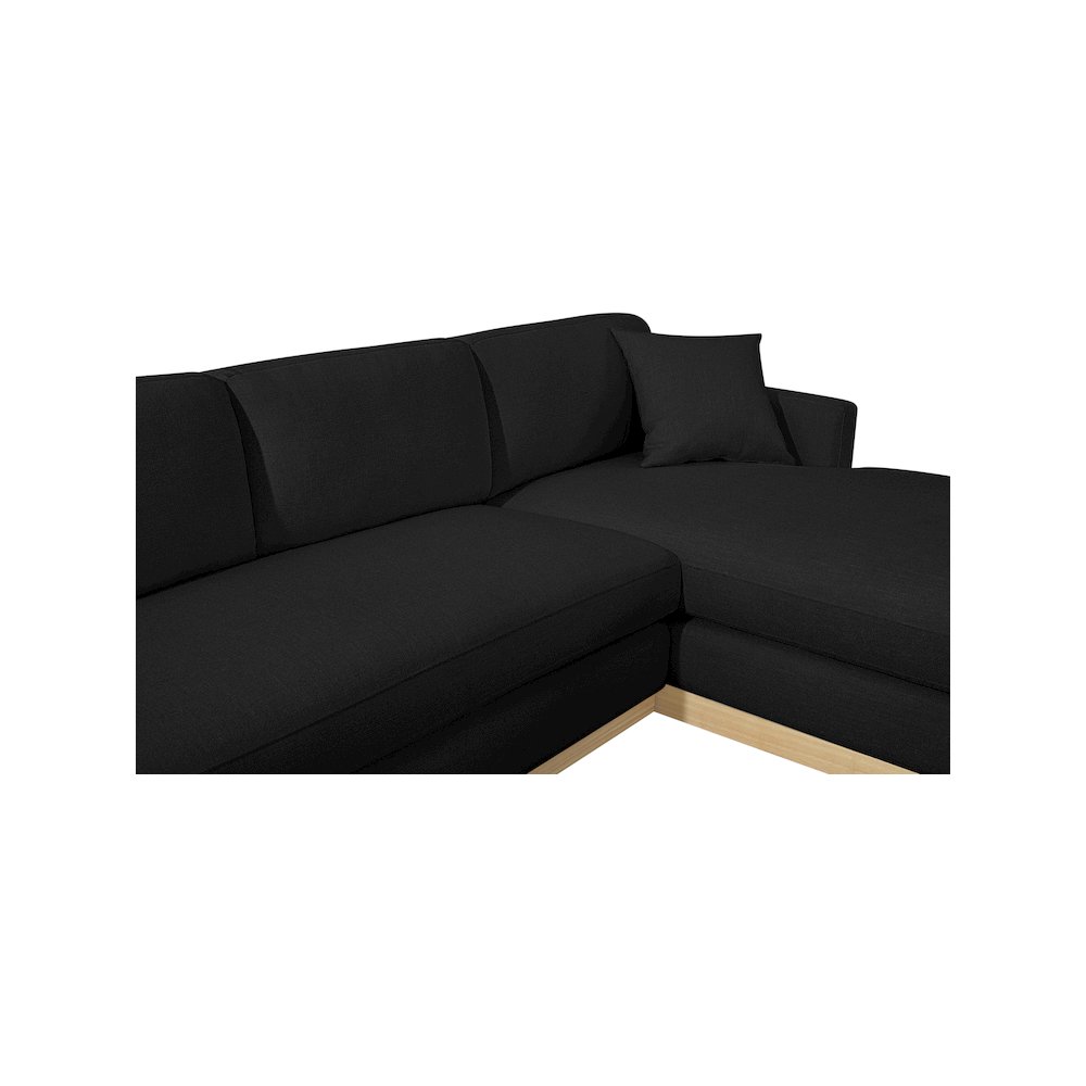 Johanna Black Linen Textured Fabric 3pc. Sectional. Picture 10