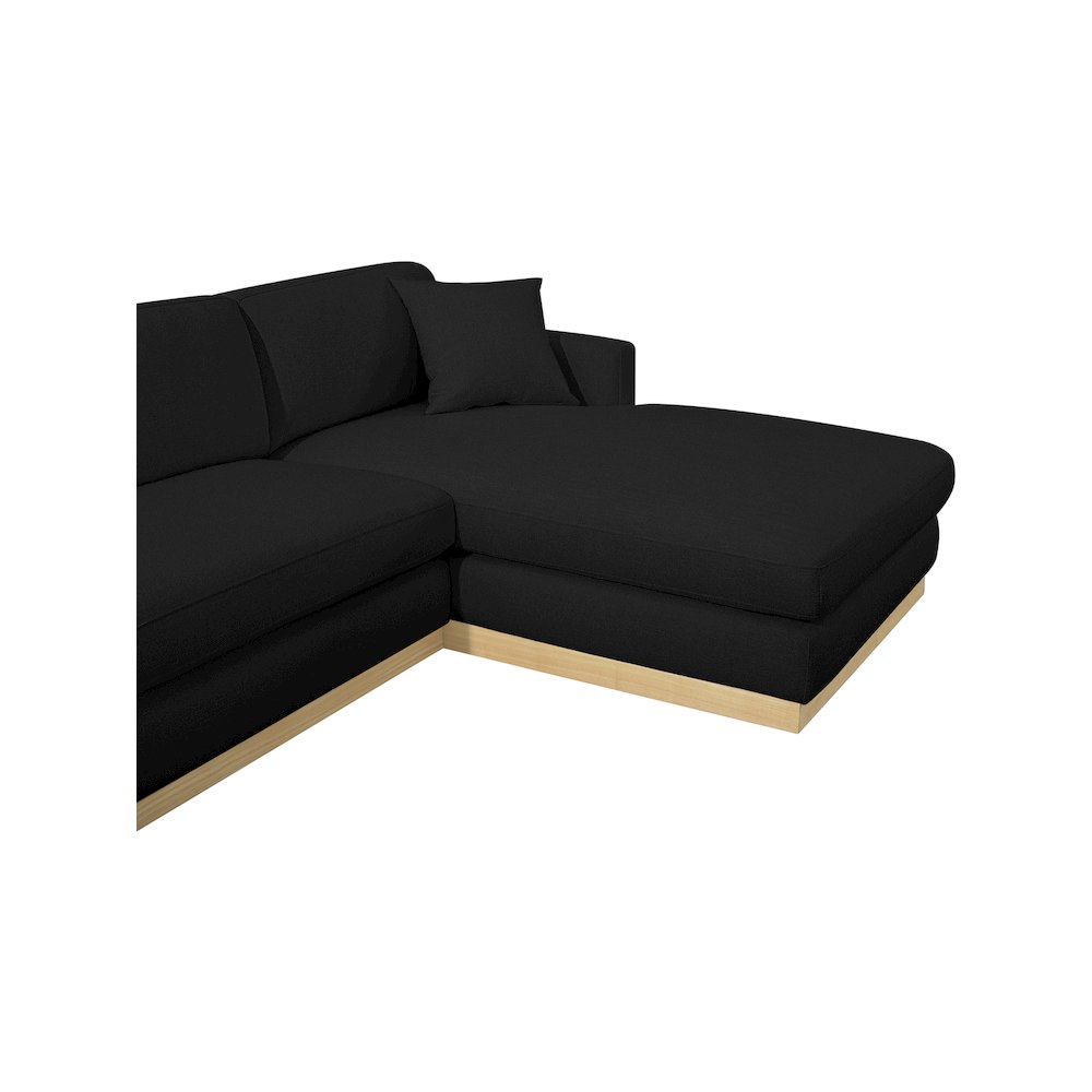 Johanna Black Linen Textured Fabric 3pc. Sectional. Picture 11