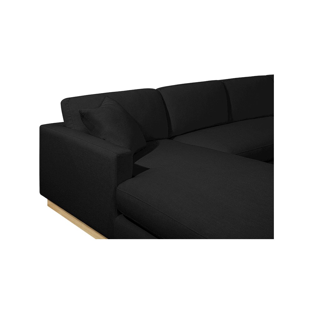 Johanna Black Linen Textured Fabric 3pc. Sectional. Picture 13