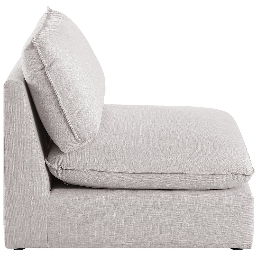 Mackenzie Beige Durable Linen Textured Armless Chair. Picture 4