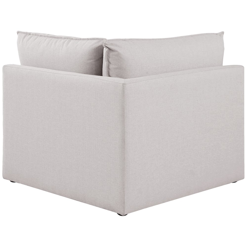 Mackenzie Beige Durable Linen Textured Corner Chair. Picture 2