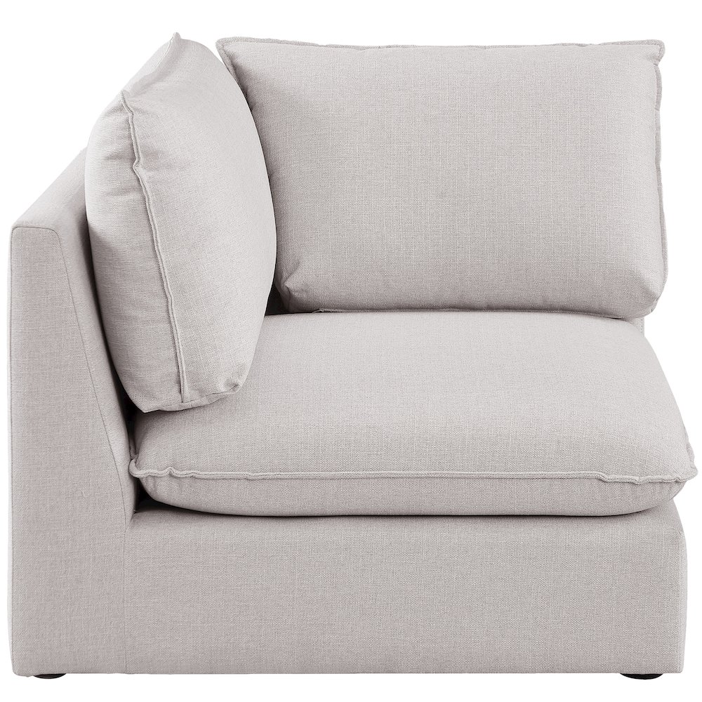 Mackenzie Beige Durable Linen Textured Corner Chair. Picture 3