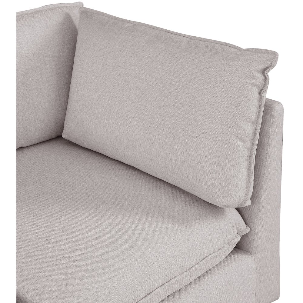 Mackenzie Beige Durable Linen Textured Corner Chair. Picture 4