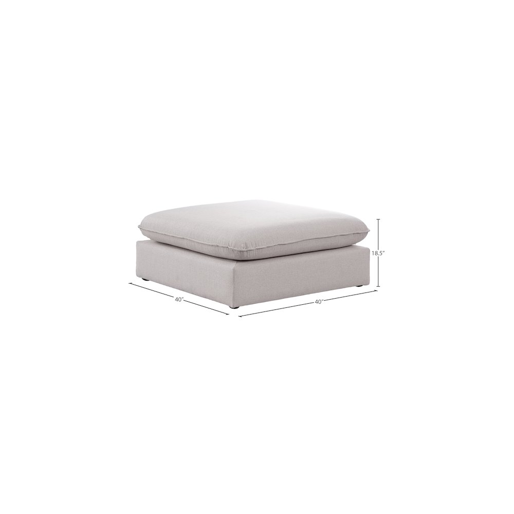 Mackenzie Beige Durable Linen Textured Ottoman. Picture 4