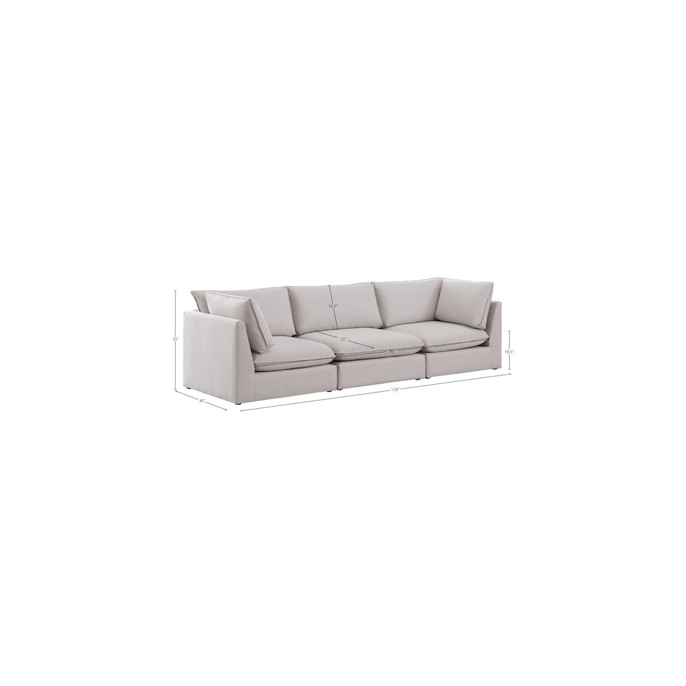 Mackenzie Beige Durable Linen Textured Modular Sofa. Picture 8